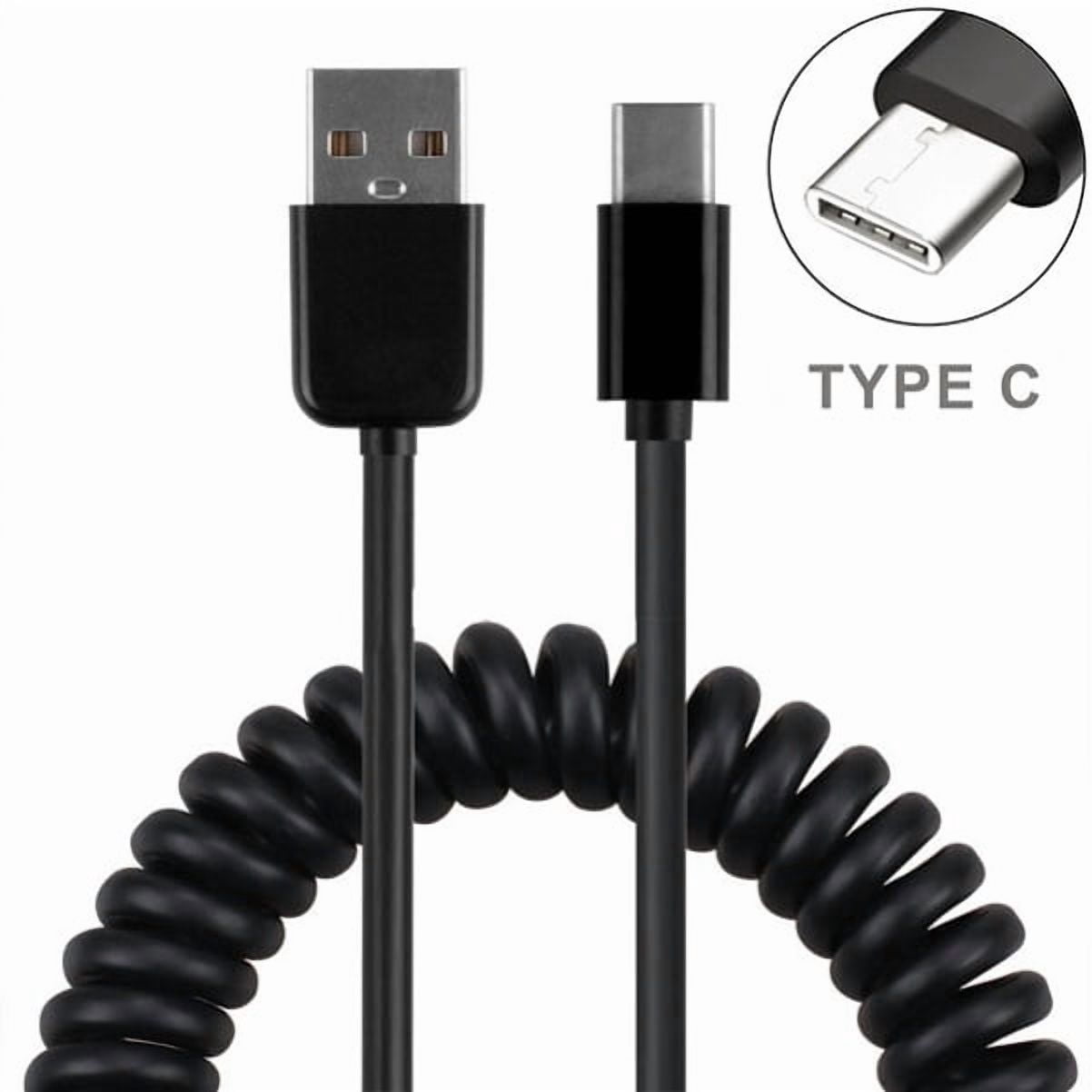 For Nokia C300/C110 - 18W Fast Car Charger, USB Port Coiled Cable Type-C Quick Charge DC Socket for Nokia C300/C110 Phones