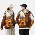 thumbnail image 4 of Vsdgher Vintage Cute Corgi Sunflower Print Adult Hoodie Shirts Rash Guard for Men Women,Long Sleeve Sun Protection Fishing Shirts for Athletic Running Swim-3X-Large, 4 of 7