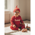 thumbnail image 6 of BemeyourBBs Newborn Baby Boy Valentines Day Outfit One Piece Jumpsuit Loved Letter Long Sleeve Romper and Hat Set Clothes, 6 of 7