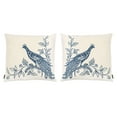 thumbnail image 2 of SAFAVIEH Loving Pair Peacock Plush Pillow, 20" x 20", Beige/Blue, Set of 2, 2 of 7