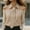Khaki, variant on ZOELNIC Women's Off-Shoulder Tie Neck Shirt Solid Color Slim Fit Blouse for Elegant Casual, S