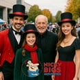 thumbnail image 7 of Nicky Bigs Novelties Adult Tall Large Black Satin Top Hat with Red Band Caroler Snowman Circus Ringmaster Victorian Mad Hatter Baron Roaring 20s Magician Formal Costume Tuxedo Deluxe High Crown, 7 of 7