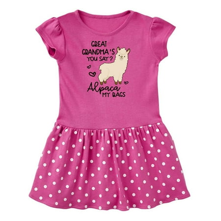 

Inktastic Great Grandma s You Say Alpaca My Bags Gift Toddler Girl Dress