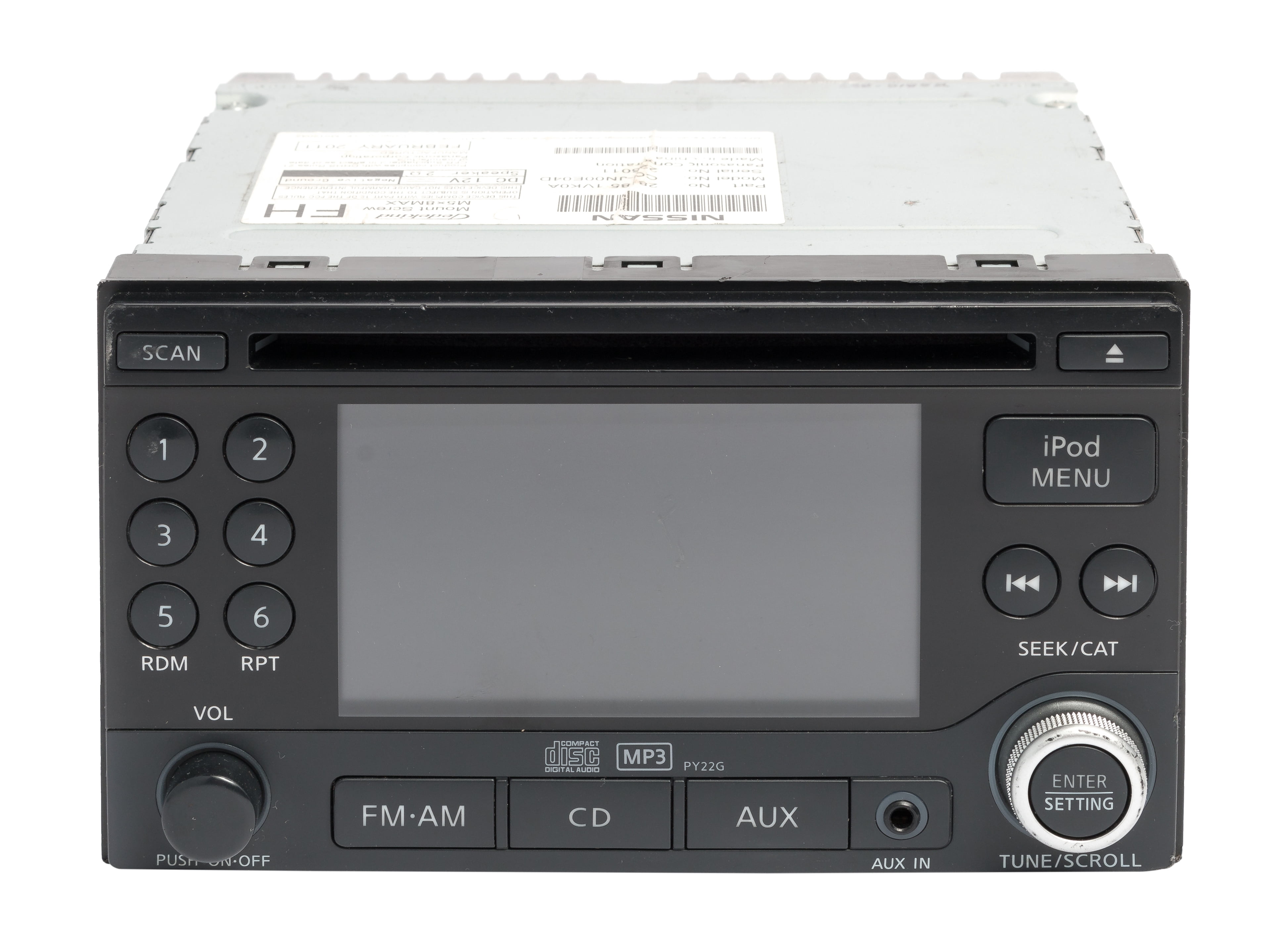 Restored 2011-2012 Nissan Rogue AM FM Radio Single Disc CD w Display 281851VK0A Opt PY22G (Refurbished)