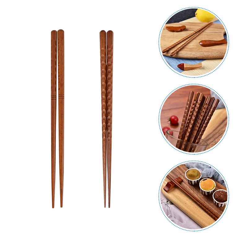 2 Pairs Chopsticks Japanese Sushi Sticks Creative Splicing Wood Chopstick  Set Korean Chinese Food Chop Sticks Wooden Tableware