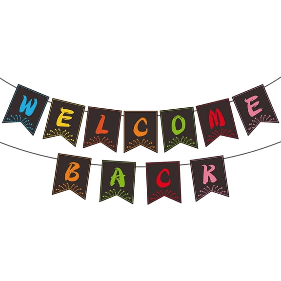 GIPQJK Welcome Back to School Bunting Banner, Swallowtail Flag Decorations for Classroom Party Supplies, Seasonal Hanging Garland Ornament Multicolor
