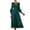 Olive Green, variant on Elainilye Fashion Wedding Guest Dresses Long Sleeve Satin Soft Dress V-Neck Temperament Slim Lantern Sleeve Dress,Green