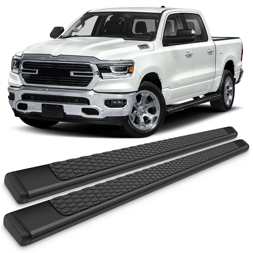 Ikon Motorsports Running Boards Compatible With 19-25 Ram 1500 Quad Cab OE Black Side Step Nerf Bars