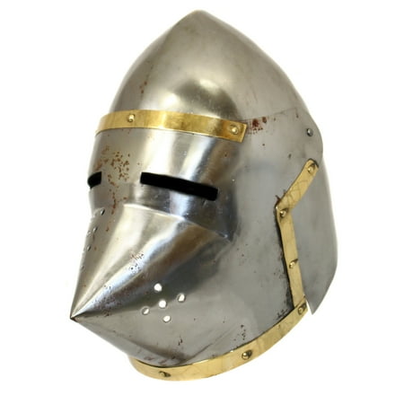 - Urban Designs Antique Replica Medieval Bascinet Pig Face Armor Helmet - Rust Finish