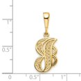 thumbnail image 4 of Diamond2Deal 14K Yellow Gold Script Filigree Letter J Initial Pendant for Women, 4 of 6