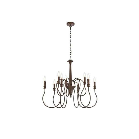 Flynx 9 lights pendant in weathered oak