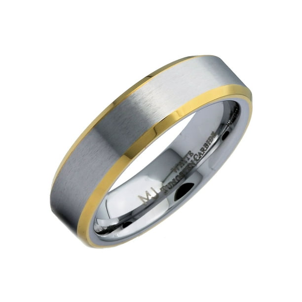 MJ Metals Jewelry Brushed 6mm White Tungsten Carbide Wedding Band