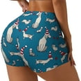 thumbnail image 2 of Kdxio Festive Dachshund Fun Print Workout Shorts for Women Seamless Soft Smooth Gym Yoga Scrunch Active Shorts, 2 of 5