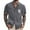 Gray, variant on Independence Day Men's Casual Short Sleeve Button-Up Shirt, Lightweight Linen Blend with Stylish American Flag Pocket Design Coffee L