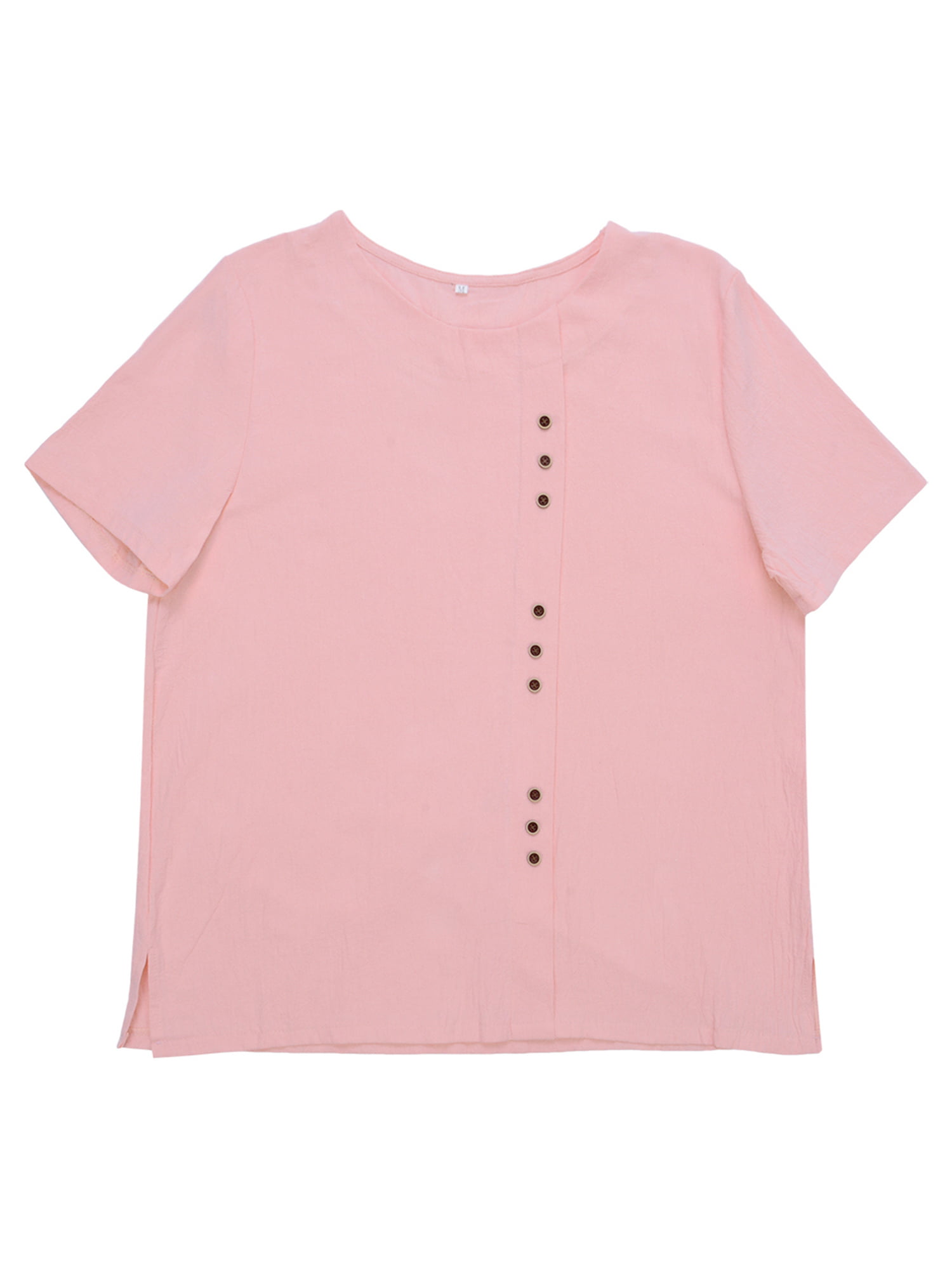 Women Summer Cotton Linen T-Shirt Plus Size Casual Loose Short Sleeve ...