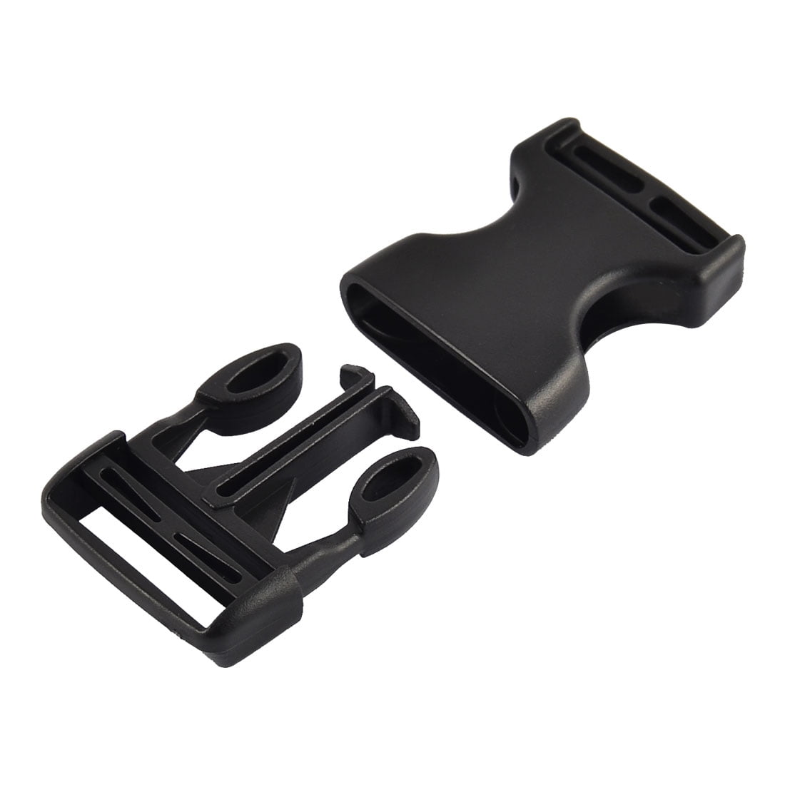 Sac à dos valise plastique sangle Boucle à déclenchement rapide latéral 25 mm Noir 6pcs