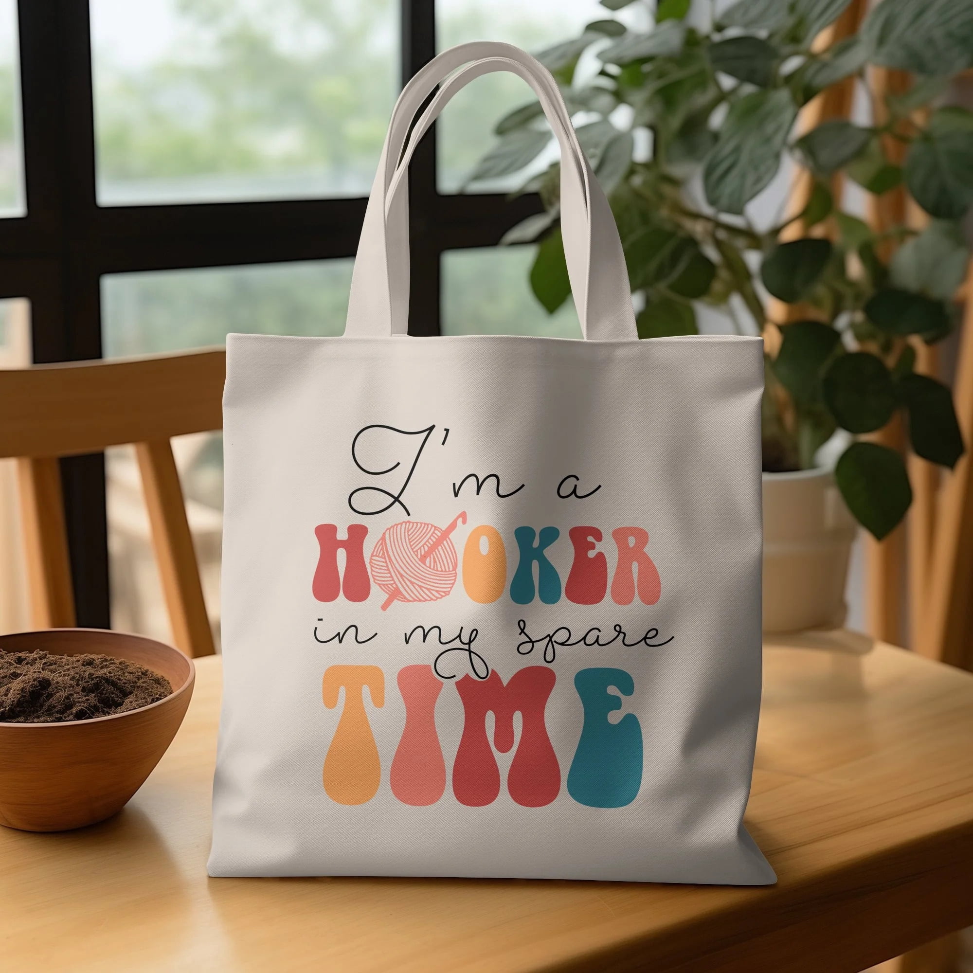 Crocheter Gift, Crocheting Yarn Tote Bag, Project Bag, Gift for Crocheter, Hobby Craft Bag