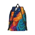 thumbnail image 2 of Naloa Vibrant Rainbow Parrot Fantasy Canvas Backpack for Men Women Rucksack Casual Travel Daypack College Tote Satchel Bookbag for Teens-Medium, 2 of 7