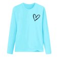 thumbnail image 4 of Besolor T-Shirts de la Saint-Valentin pour Femmes Imprimé Cœur Col Rond Manches Longues Tunique Décontractée Blouse Tee, 4 of 4