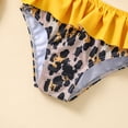 thumbnail image 7 of REDARER Toddler Girls Two Piece Swimsuit Leopard Print Yellow Ruffle Trim Cute Bikini Set Summer Beach Swimwear,18-24 Months, 7 of 7
