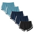 thumbnail image 3 of Sakmal Workout Shorts for Women Casual 5PC Black Dolphin Hotpants Solid Low Rise 3" Shorts, 3 of 4