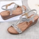thumbnail image 4 of Zapatos para Sandalias Vestir Bohemio Elástico Tobillo Correa Rhinestone Mujer, 4 of 9