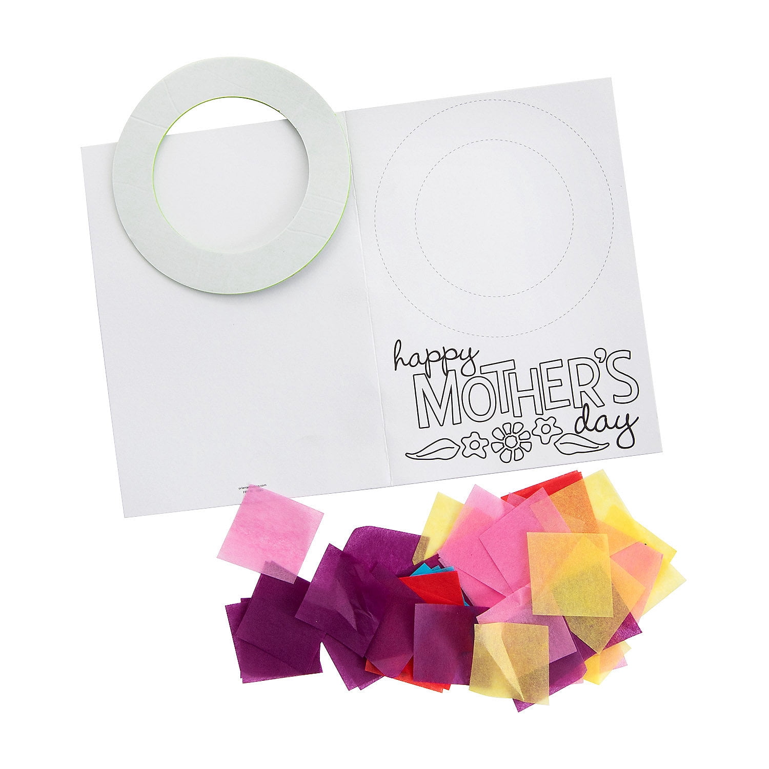 Mother’s Day Tissue Paper Wreath Card Craft Kit, Makes 12, Craft Kits, Mother's Day, 12 Pieces