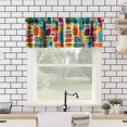 thumbnail image 3 of Mid Century Valance for Windows,Colorful Block Abstract Geometry Curtain Valance Rod Pocket, Modern Art Small Window Curtains for Kitchen Bedroom Bathroom 1 Panels W54xL18in, 3 of 6