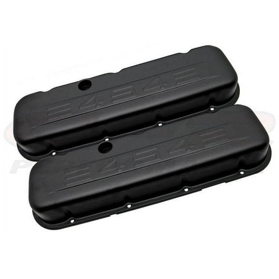 FOR 1965-1995 CHEVY BIG BLOCK TALL STEEL VALVE COVERS WITH 454 LOGO BLACK
