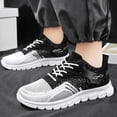 thumbnail image 4 of GrmtClth Mens Gradient Hollow Mesh Running Sneakers Lace Up Lightweight Shock Absorb Non Slip Flexible Sole Outdoor Casual Walking Sport Shoes White (US/7.5), 4 of 9