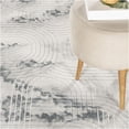 thumbnail image 3 of JERFIT Modern Ivory and Grey Area Rug 7x10 Feet, Non-Shedding Soft Polyester Rug for Living Room Bedroom, 3D Geometric Pattern Low Pile Carpet, 3 of 5