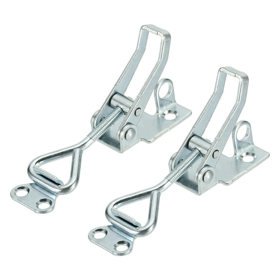 Uxcell 2pcs Adjustable Toggle Clamp M5x28mm 220bs 4001 Style w Lock Hole, Silver
