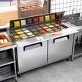 thumbnail image 2 of 60 in Commercial Sandwich Prep Table Refrigerator, Dual Lid Mega Top, 16 x 1/6 Pan Capacity, Stainless Steel, NSF Certified, 2 Door, 2 of 10