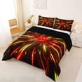 thumbnail image 2 of Manfei Starburst Light Queen Comforter Set, Geometric Comforter Sets Queen, Red and Yellow, Black Reversible 3-Piece, 1 Comforter and 2 Pillowcases, 2 of 6