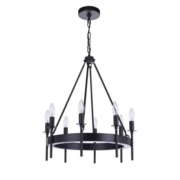 54328-FB Craftmade Lighting Larrson - 8 Light Chandelier-Flat Black Finish -Traditional Installation