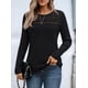 thumbnail image 5 of Camisa de Larga con Encaje para Mujer, Top de Otoño, Moda Elegante, Informal, Tipo Túnica, Suéter, Ropa de . Negro S, 5 of 8