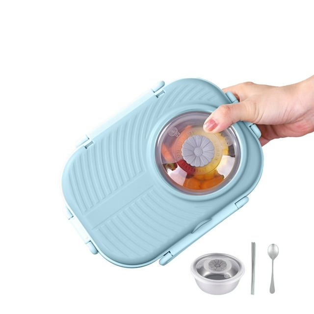 Blekii Boîte à Lunch Isolée en Acier Inoxydable – Récipient Réutilisable avec Sac pour École, Travail & Pique-Niques Boîte à Lunch en Acier Inoxydable Bleue
