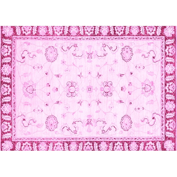 Ahgly Company Indoor Rectangle Oriental Pink Traditional Area Rugs, 2' x 5'