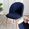 thumbnail image 2 of LKJYER Dining Room Chair Cover Curved Back Chair Cover Slipcover Round Chair Cover Solid Color Plaid Round Stool Cover Round Dining Chair Protective Cover for Dining Living Room Hotel, 2 of 7