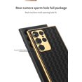 thumbnail image 5 of case for Galaxy S23 Ultra Case Protective Cover - Gold Plated Frame + Weaving Texture Leather Soft Shell - Slim & Thin Phone Case for Samsung Galaxy S23 Ultra, Black, 5 of 8