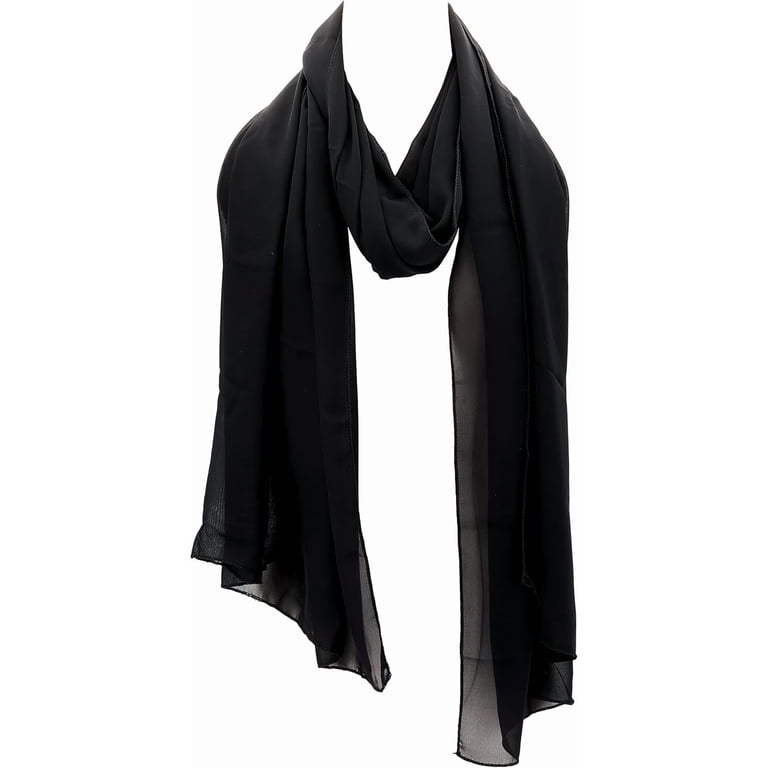 black chiffon scarf for dress Six Stories Bridesmaid chiffon satin maxi dress with neck scarf in black