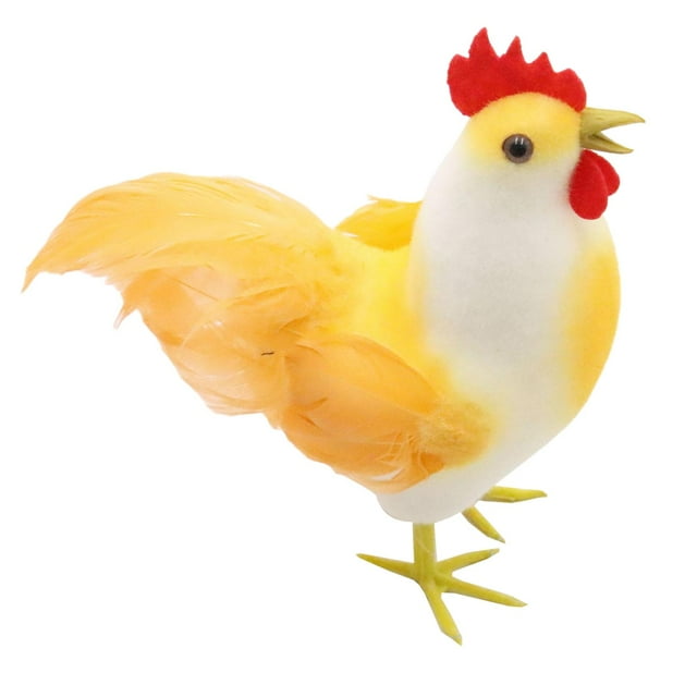 Escultura de gallo de Pascua, estatua de jardín de gallo, decoraciones de pollo, decoración creativa de espuma para patio, regalo Ideal para el hogar Naranja