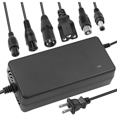 54.6V 2A Charger with 7 in 1 Plugs Output Heads, for 48V-54.6V Li-ion Battery, Replacement for Razor/Jetson/Voyage, gotrax, ninebot Series