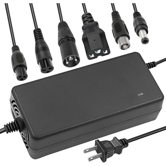 54.6V 2A Charger with 7 in 1 Plugs Output Heads, for 48V-54.6V Li-ion Battery, Replacement for Razor/Jetson/Voyage, gotrax, ninebot Series