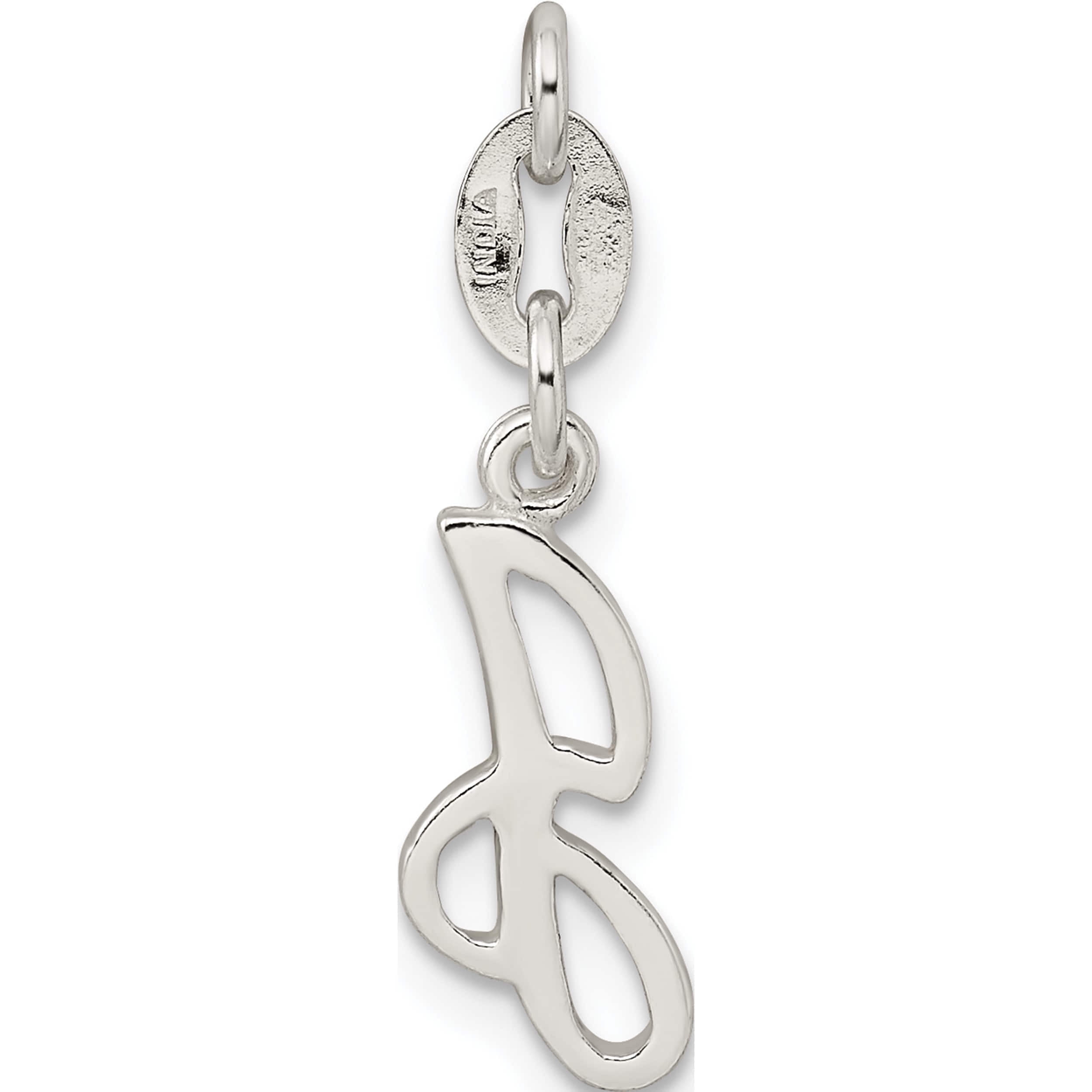 Sterling Silver Letter J Initial Charm Made In India qc6510j