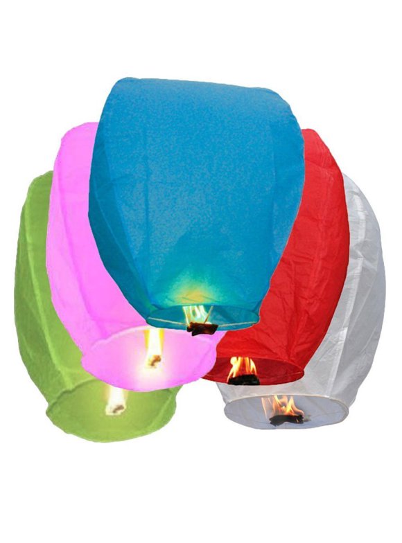 10 Lanternes Papier Colorées Avec LED - 6 Pouces (15cm), Forme Pastèque, à Suspendre, Alimentation Piles
