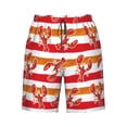 thumbnail image 6 of KLL Red Lobster Men's Casual Summer Beach Shorts Hawaiian Shorts with Pockets-Small, 6 of 6