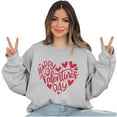 thumbnail image 4 of pimelu Valentine's Day Sweatshirt for Women Crewneck Sweatshirt for Women Happy Valentine's Day Trendy Letter Print Pullover Sweater Ladies Girls Spring Loose Long Sleeve Tops, 4 of 6