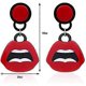 thumbnail image 5 of Pendientes colgantes de acrílico estilo punk hip hop para mujer, con forma de labios rojos, con forma de gota, joyería creativa, exquisita y útil, 6,8 x 3,8 cm., 5 of 5