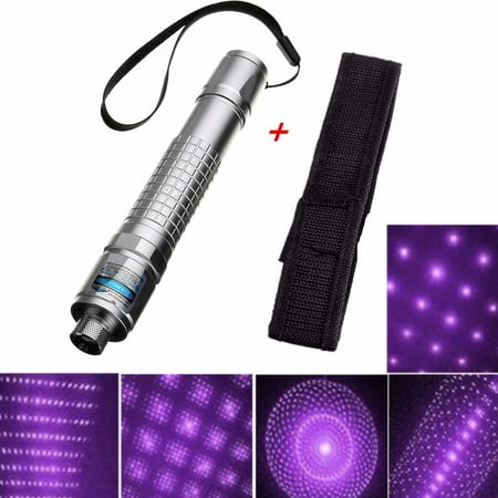 5mw Aluminum Laser Pointer 18650 battery Pen Visible Beam Light Astronomy Violet Purple with Black Cloth